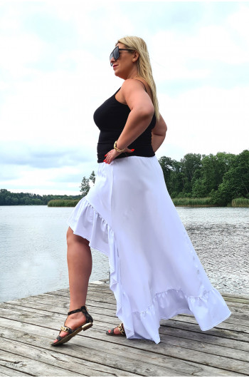 BOHO spódnica Plus Size nietuzinkowa Y-14 biała