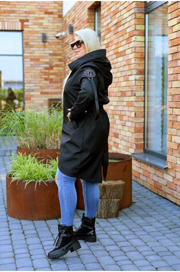 Perfekcyjny płaszcz jesienny Pv-3 midi czarny