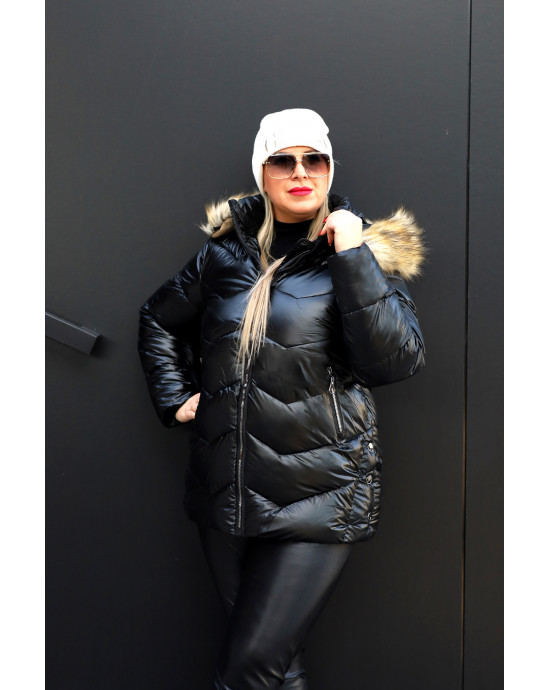 SALE! Kx-02 Czarna mega kobieca zimowa kurtka mega ciepła