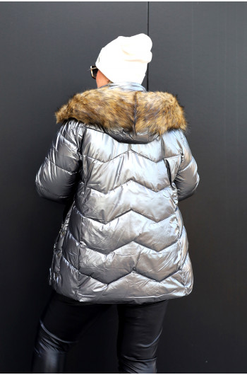 SALE! Cudowna ciepła zimowa kurtka Kx-02 odcień niklu