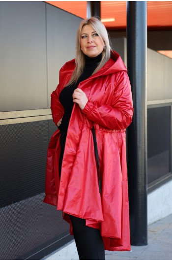 Ponadczasowy płaszcz czerwony PP-02