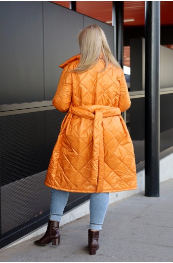 Kw-02 Płaszcz pomarańczowy, zjawiskowy idealny na wiosnę