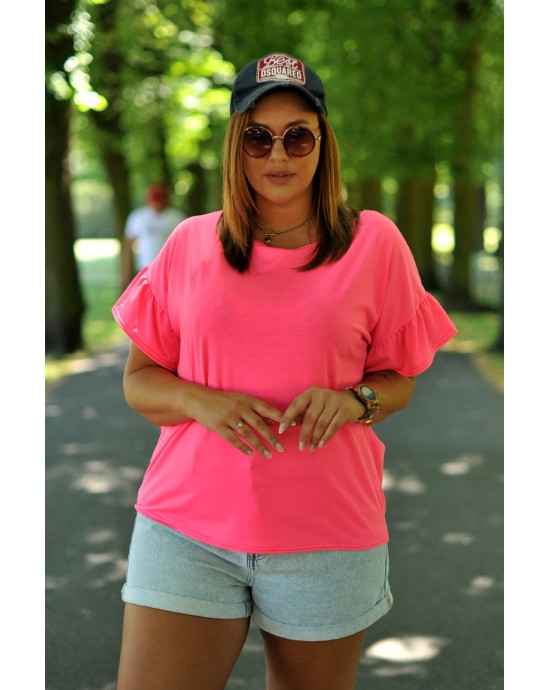Bluzka neonowa, idealna na wakacje B-18, różowa