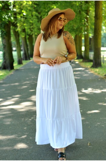 Niesamowita spódnica, elegancka w kolorze białym