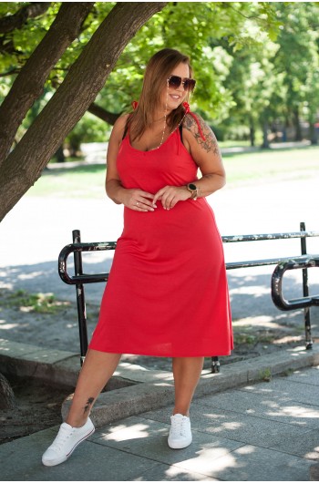 Wyjątkowa sukienka na lato, S-85, czerwona