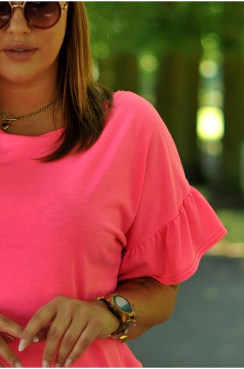 SALE! Bluzka neonowa, idealna na wakacje B-18, różowa