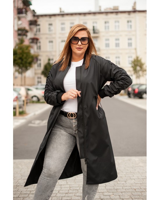 PACAMIA - Długi płaszcz w kolorze czarnym