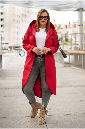 PASCASIA - Długi płaszcz Maxi w kolorze czerwonym
