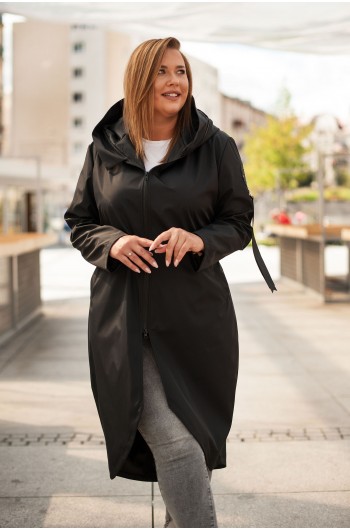 PASCASIA - Klasyczny długi płaszcz Maxi w kolorze czarnym