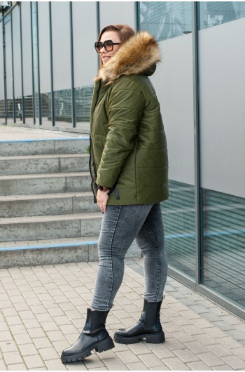 SALE! Kurtka khaki Kz-11 zimowa, lekka z dużymi kieszeniami