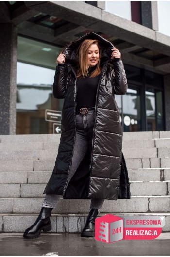 SALE! Kzs-10 czarna długa kurtka, płaszcz idealna