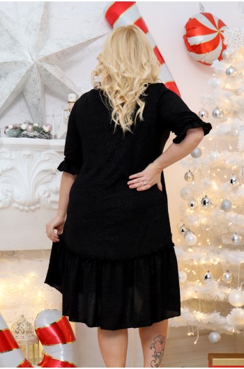 Sw-03 Wyjątkowa sweterkowa sukienka idealna na zimę, w kolorze czarnym