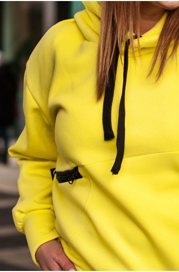 BRIGIDA - Bluza z kapturem, w wyjątkowym kolorze żółtym