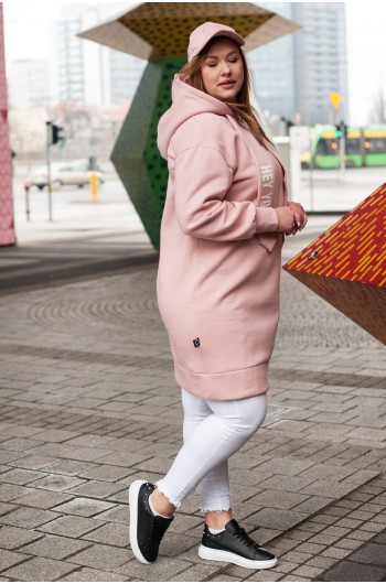 BIANCA - Bluzo-tunika w kolorze różowym z modnymi napisami