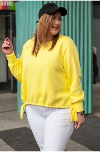 BRUNA - Piękna bluza ze ściągaczem w kolorze żółtym