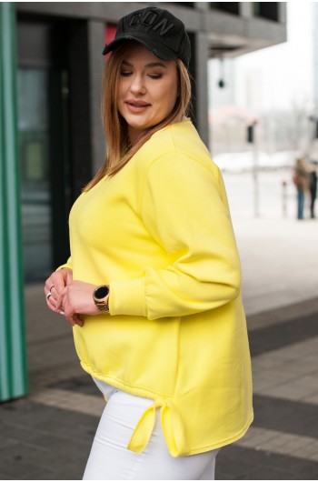 BRUNA - Piękna bluza ze ściągaczem w kolorze żółtym