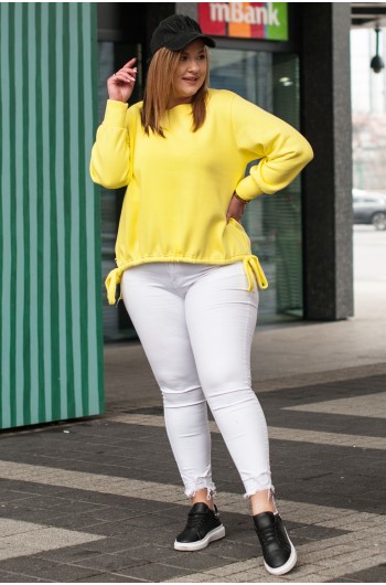 BRUNA - Piękna bluza ze ściągaczem w kolorze żółtym