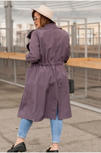 PATRIZIA - Nietuzinkowy płaszcz wiosenny w kolorze liliowym