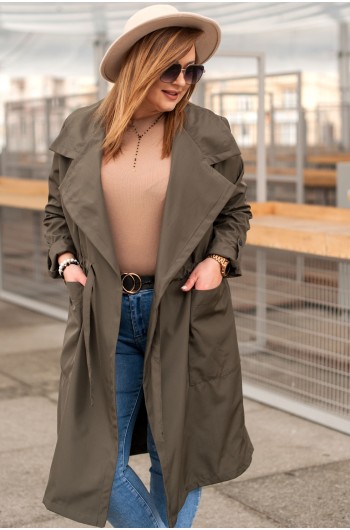 PATRIZIA - Niesamowity płaszcz, idealny na wiosne w kolorze khaki