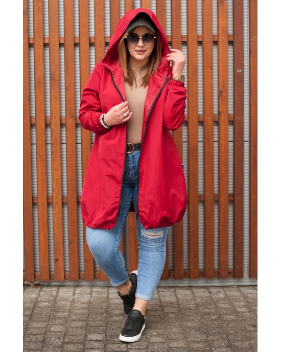 KARLA - Wyjątkowa, czerwona kurtka, ze ściągaczem