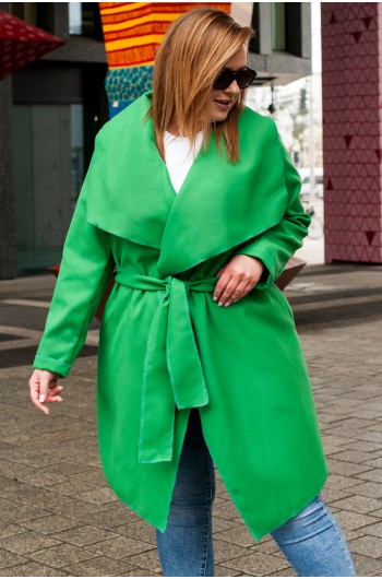 PALESTRINA - Piękny płaszcz MAXI w kolorze zielonym