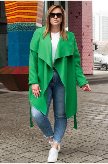 PALESTRINA - Piękny płaszcz MIDI w kolorze zielonym