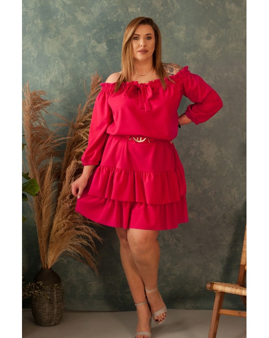 SARETTA - Olśniewająca sukienka w pięknym kolorze fuksji