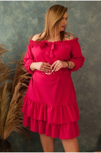 SARETTA - Olśniewająca sukienka w pięknym kolorze fuksji