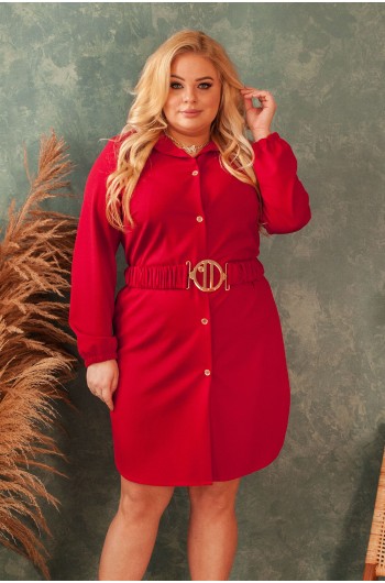SIMONA - Klasyczna sukienka w pięknym kolorze czerwonym