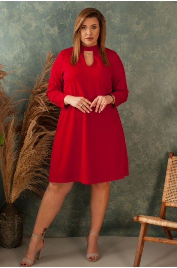 SAMUELA - Niesamowita sukienka wizytowa w kolorze czerwonym