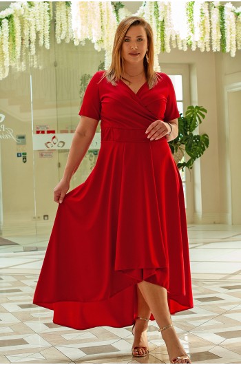 RITA - Sukienka wizytowa MAXI w pięknym kolorze czerwonym