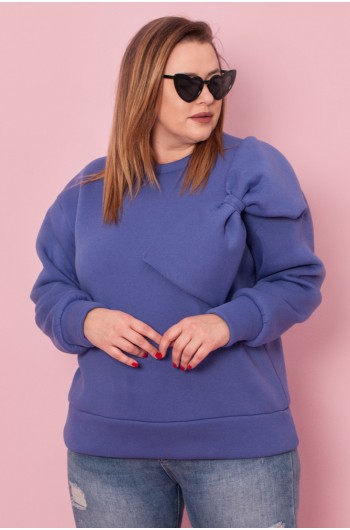 BLANKA - Bluza z dużą kokardą w kolorze liliowym
