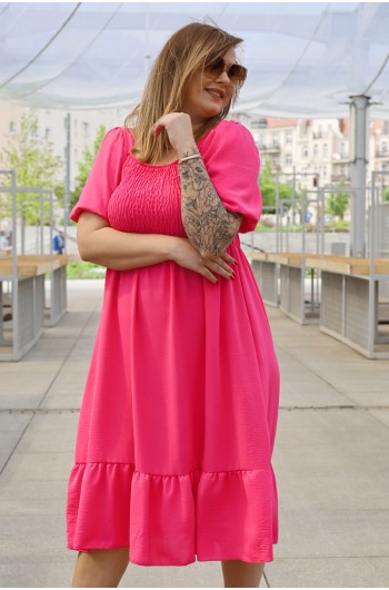 FIONA - Urocza sukienka w kolorze neonowego różu