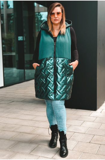 ADDA- Kamizelka pikowana z piankową górą butelkowa