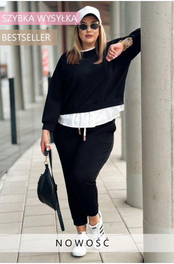 DONATELLA - Elegancki komplet dresowy w kolorze czarnym