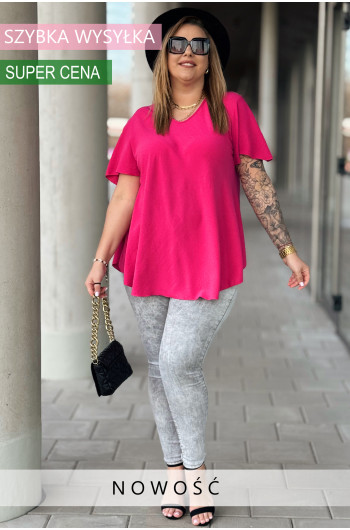 LICIA- Klasyczna elegancka długa bluzka w kolorze cukierkowym