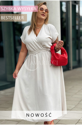 MATYLDA - Olśniewająca sukienka prosta z wiązaniem w pasie w...