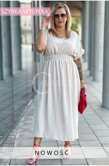 SORRENTO - Zwiewna długość maxi styl i wygoda w jednym kolor beż