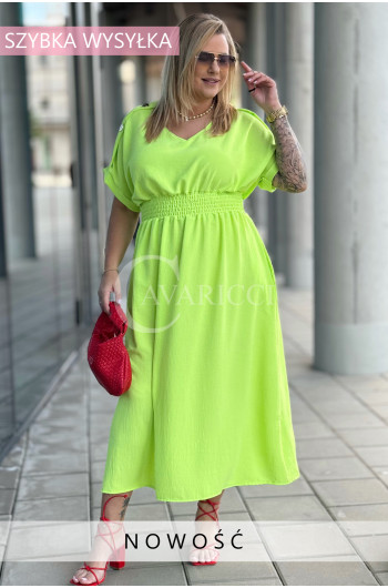SORRENTO - Zwiewna długość maxi styl i wygoda w jednym kolor limonka