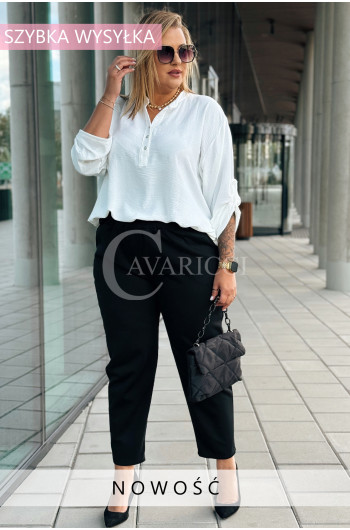 ZELIA - Eleganckie gładkie długie spodnie w kolorze czarnym