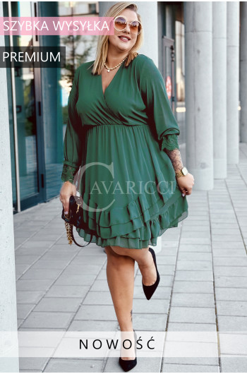 ARKONA - Romantyczna falbaniasta sukienka z długim rękawem...