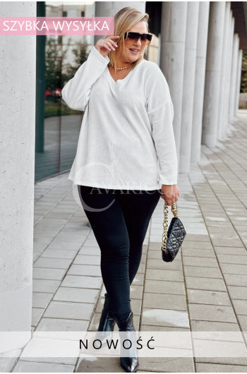 VELUTO - Sztruksowa bluzka-sweterek szyk na co dzień w kolorze...