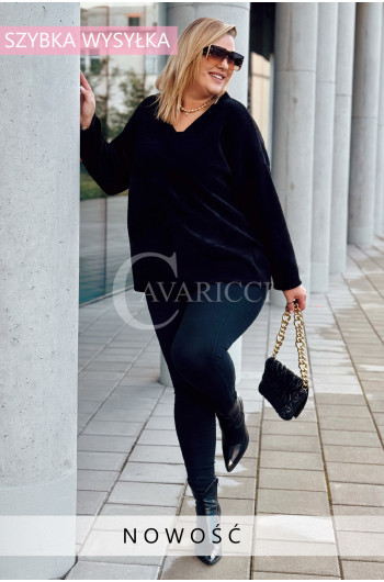 VELUTO - Sztruksowa bluzka-sweterek szyk na co dzień w kolorze...