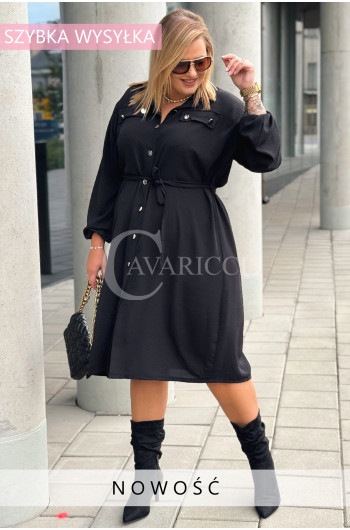 MONZA- Koszulowa szmizjerka z guzikami i długim rękawem w kolorze...