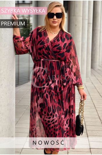 PROMOCJA ❤️ ADRIANA - Sukienka z delikatnej siateczki, w print...