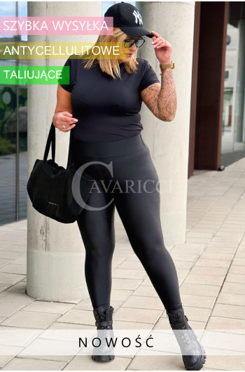 Legginsy antycellulitowe, taliujące, wyszczuplające czarne