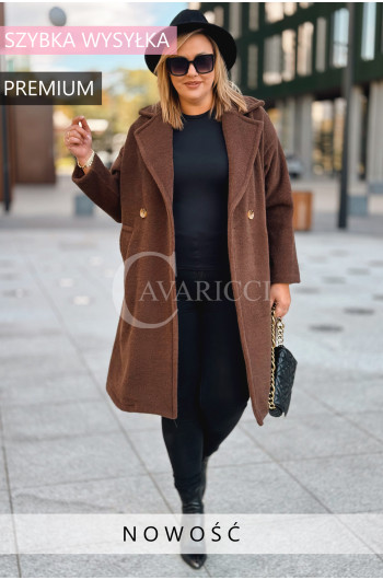 AVOLA - Klasyczny alpakowy płaszcz z kołnierzykiem w kolorze...