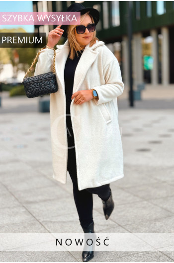 AVOLA - Klasyczny alpakowy płaszcz z kołnierzykiem w kolorze...