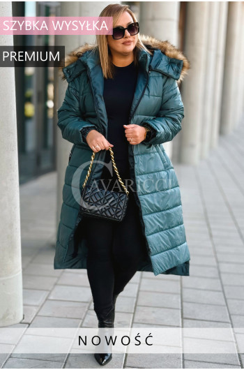 DANIELA - zimowy premium płaszcz z odpinanym futrem i kapturem...