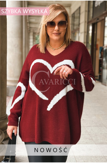 SOFIA - miękki, kobiecy i pełen uroku sweterek w kolorze bordowym